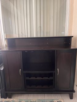 Beautiful Wooden Bar, Wine Rack Shelves