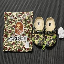 Classic Crocs x BAPE Green Camo Clogs / Size 9 Mens / Size 11 Womens