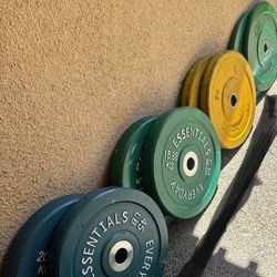 Bumper weights (230 lbs total) 2x45, 2x35, 2x25 and 2x10 lbs $180 firm