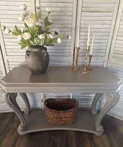 🩶 Grey Ornate Console Table (Hablo español)