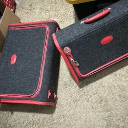 Antique Vintage Skyway Suitcases 50s-60s Excellent Condition 