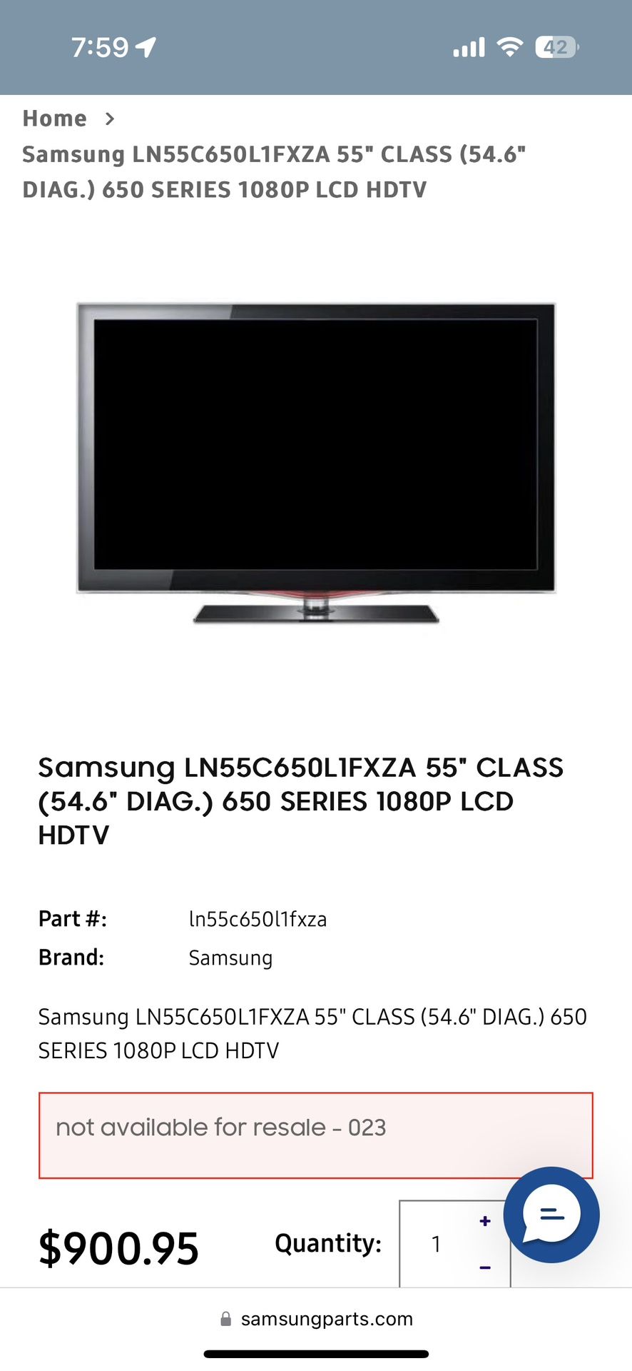 Samsung LN55C650 55" 1080p LCD TV