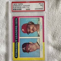 1975 Topps Strikeout Leaders #312 (PSA 7)
