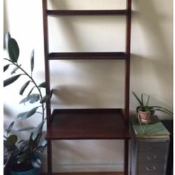 Crate & Barrel Sloan Leaning Desk With 2 Shelves - mahogany 