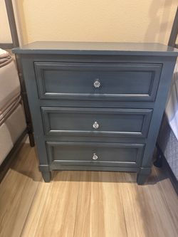 Painted 3-Drawer Nightstand with Crystal Knobs