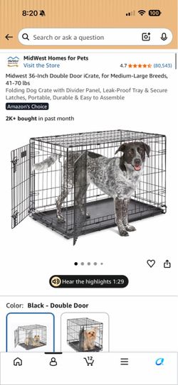 Large Black Wire Dog Crate