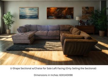U-Shape Sectional Sofa/Left Facing Chaise