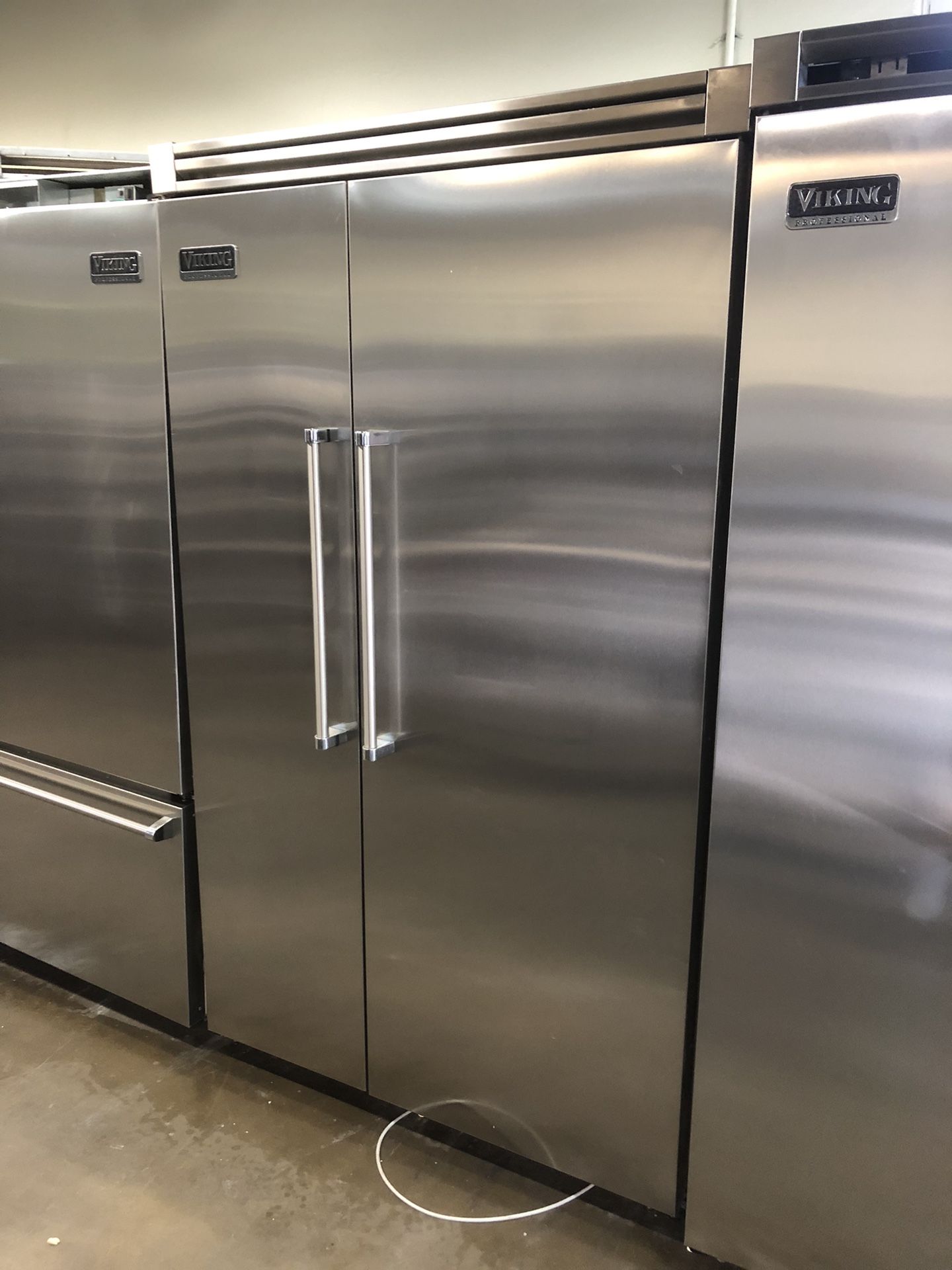 Viking 48” Stainless Steel Built In Side By Side Refrigerator