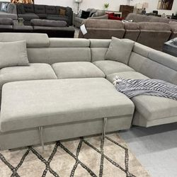 Foreman Grey Sectional with Pull-out Sleeper by Furniture of America 