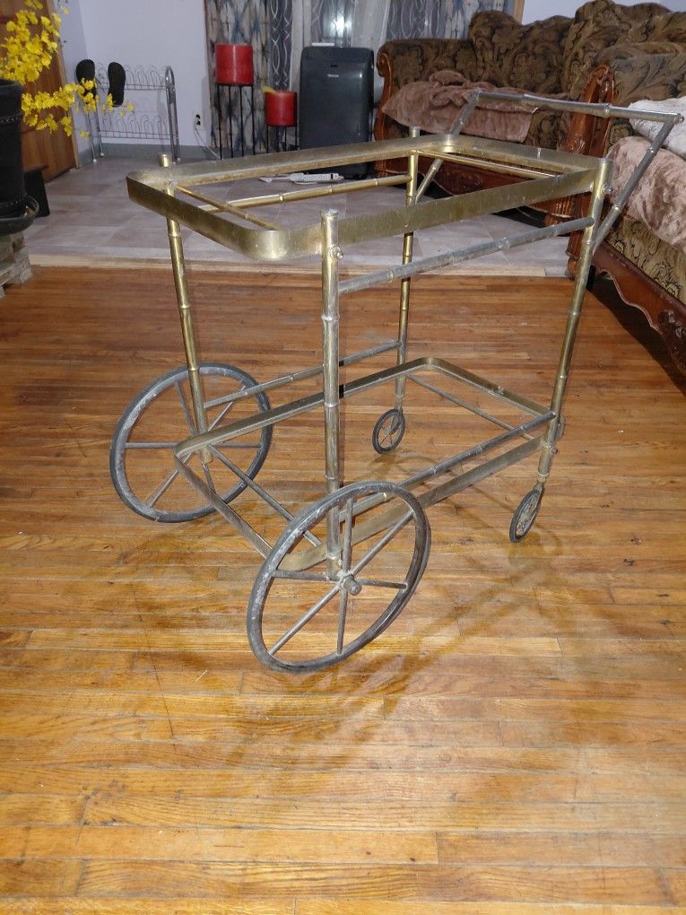 Early Century Brass Tea Cart