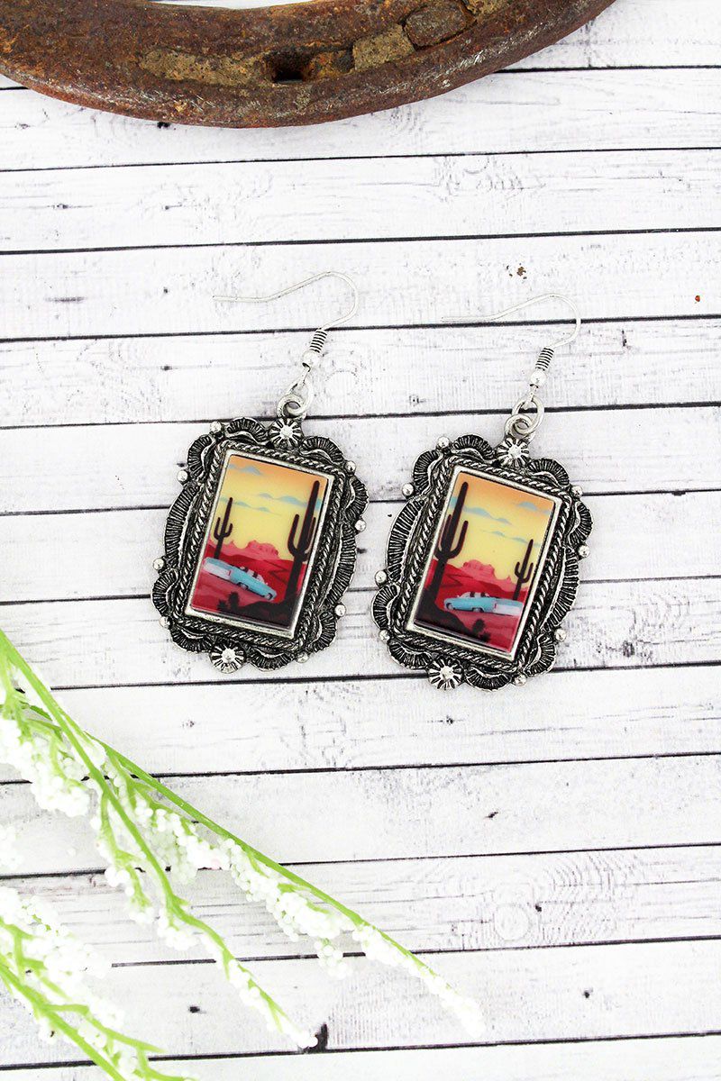 *NEW ARRIVAL* SOUTHWEST FRAMED DESERT ROAD TRIP EARRINGS *See My Other 300 Items*