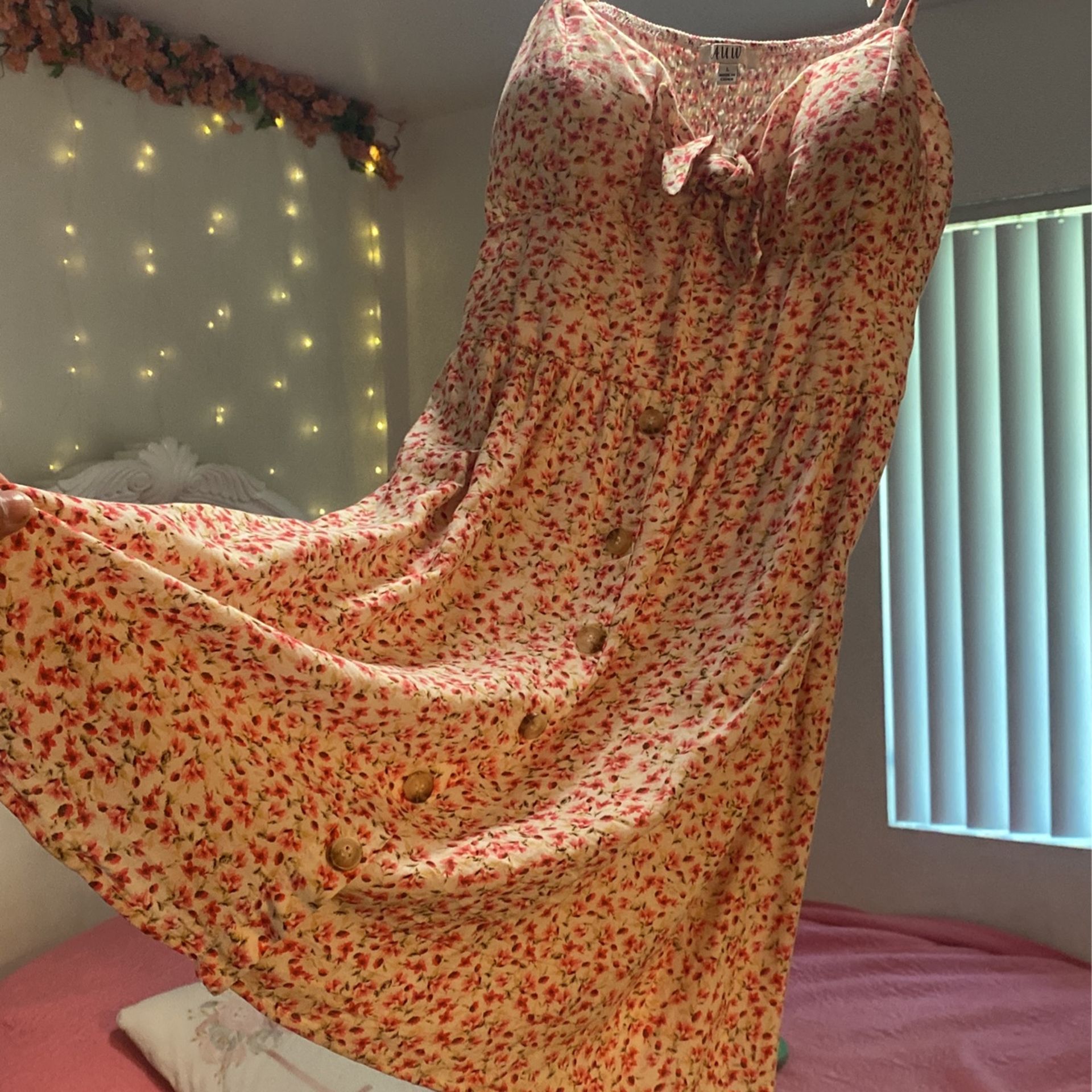 Youth Large Pink Floral Dress