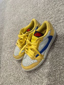 Nike Dunk Low Kids Sneakers Yellow Blue White