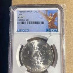 1 Oz 1985 Silver Libertad .999 NGC Certified 