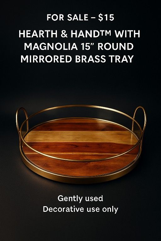 Hearth & Hand™ with Magnolia 15" Round Mirrored Brass Tray