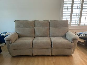 Lay-Z-Boy Beige Fabric Reclining Sofa