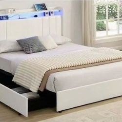 New Queen Size Bed Frame With Storage Mattress Included Free Delivery 
