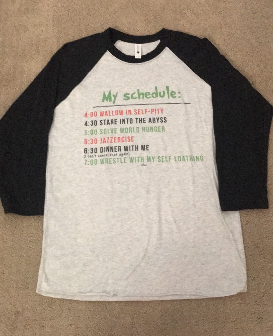 BRAND NEW The Grinch Schedule Baseball Tee