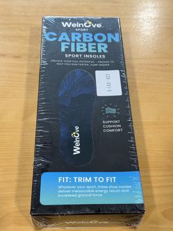 Welnove Carbon Fiber Sport Insoles Sz. Large EU (41-42) Brand New Sealed.