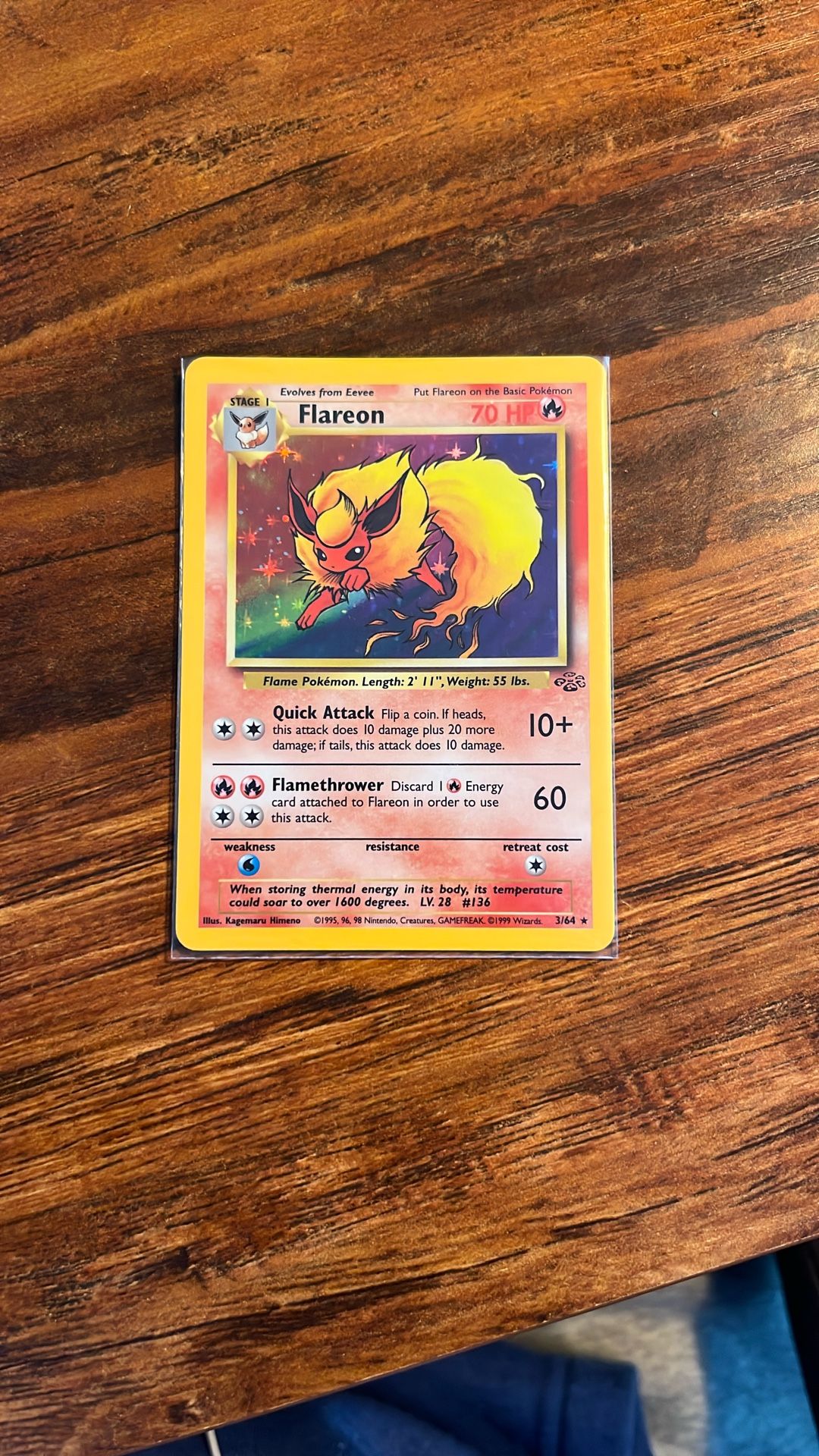 Flareon 3/64 Jungle Holo Rare NM