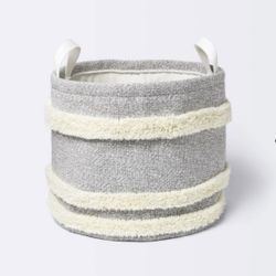 Cloud Island - Tufted Canvas Round Storage Bin