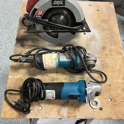 Skil Saw $30, 2 Makita Grinders $60/$50, Neiko Grinder $40