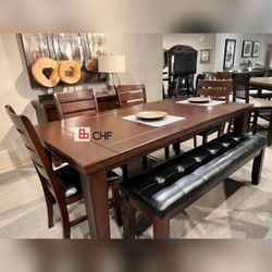 Wooden 6 pc dining table set // Limited time offer tax season deal
