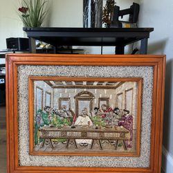 Vintage 3D Last Supper Framed Wall Art