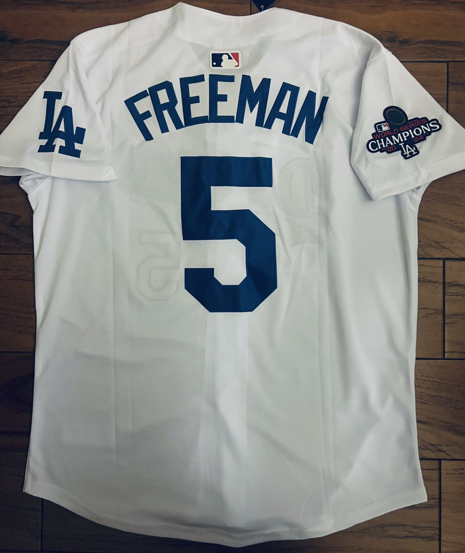 Dodgers World Series Champions Patch White  Freeman 5