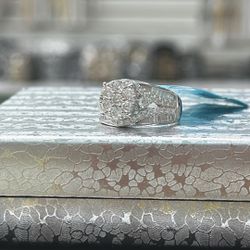 Sterling Silver Baguette Moissanite Ring