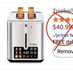 Touch Screen 2-Slice Smart Toaster | Stainless Steel | NEW