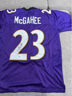 Willis McGahee signed Autograph Custom Jersey- Beckett Coa - Baltimore Ravens