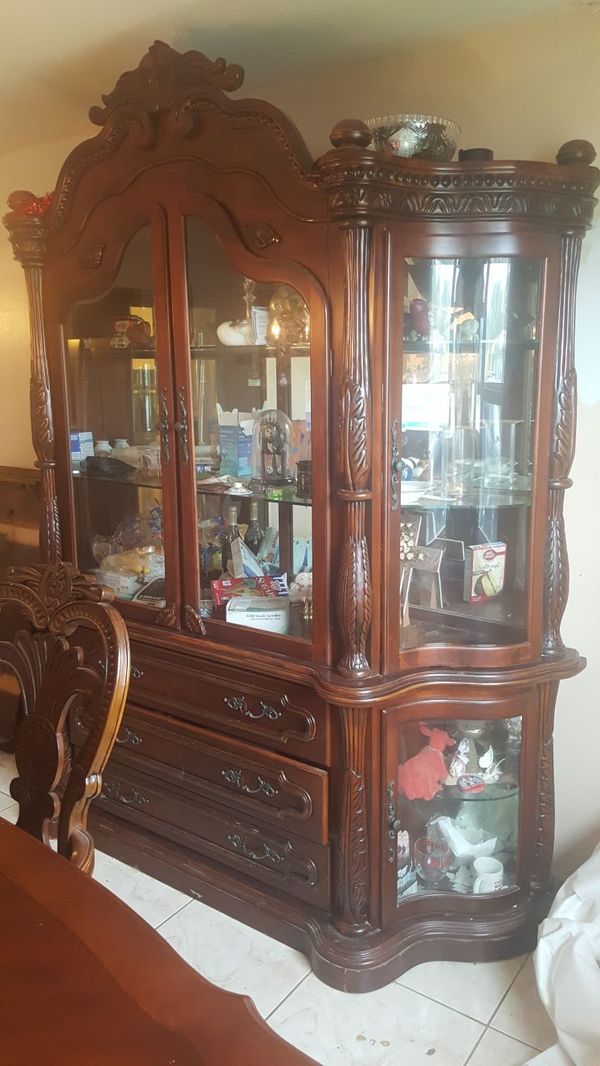 Collezione Europa Luxury Dining Table And China Cabinet Set Cherry Wood For In Davie Fl Offerup