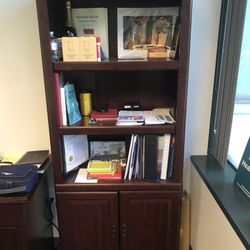 Wooden Bookshelf with Cabinet (great condition)