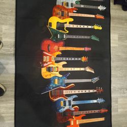 Rug With Fancy Guitars, New Condition