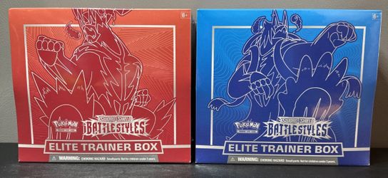 Pokemon TCG Sword & Shield - Battle Styles - Elite Trainer Box ETB - Blue/Red