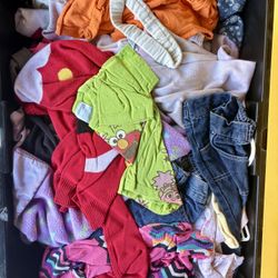 Bin of Girls Clothes