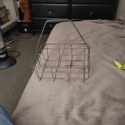 Old Glass milk Bottle Carrier