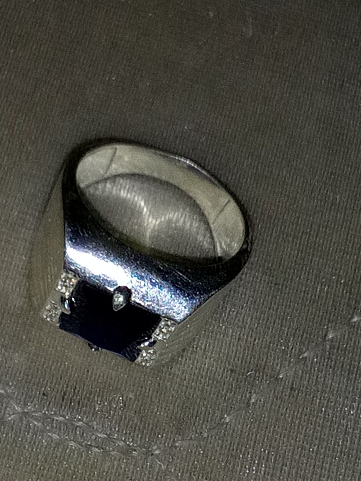 Silver ring with diamonds