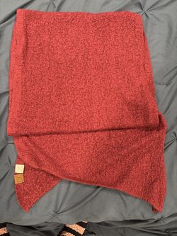 CC Red Fuzzy Knit Scarf