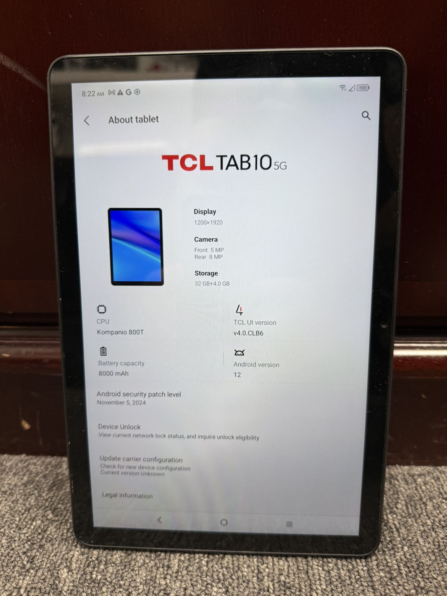 TCL TAB10 5G Tablet
