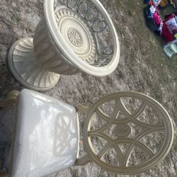 Cream Dining Glass Top Table