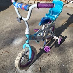 Frozen Bike For Toddler With Doll Seat.