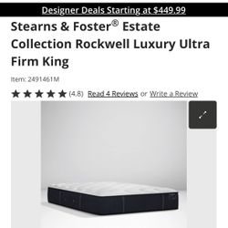 Stearns & Foster Estate Rockwell King Size Luxury Firm 