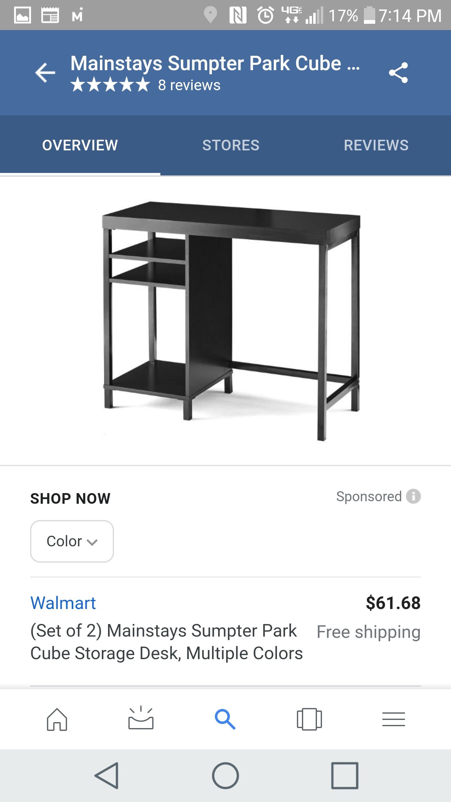 Mainstays Sumpter Park Cube Storage Desk