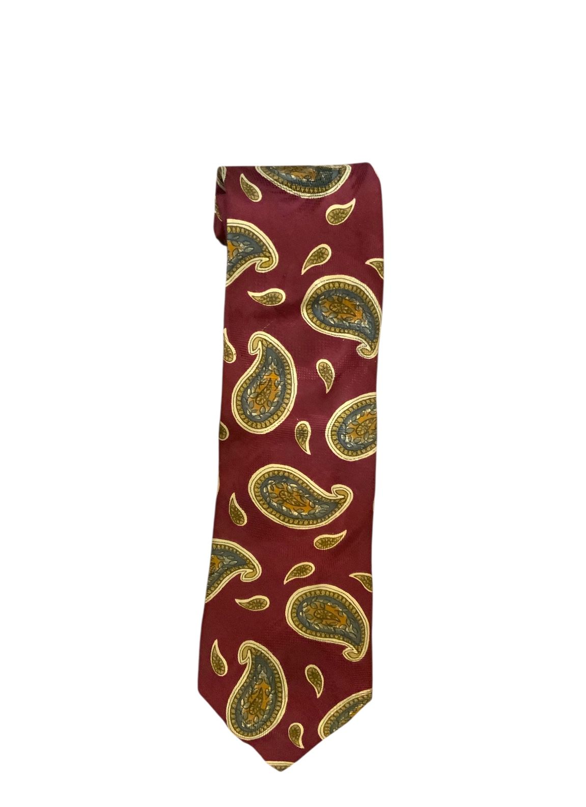 Burberry Red and Gold Tie Elegant Accessories EUC
