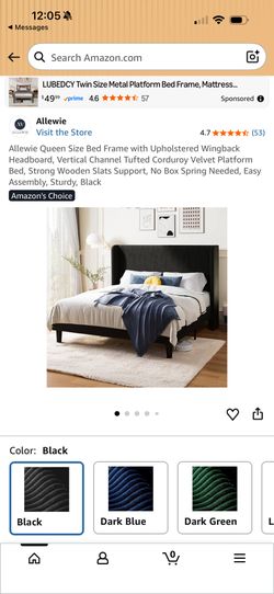 Queen Size Bed Frame with Upholstered Wingback