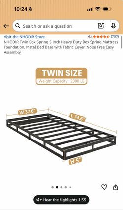 Metal Twin size  **BOXSPRING **