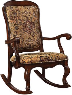 Mid-century-style Rocking Chair, Padded Seat, Cherry