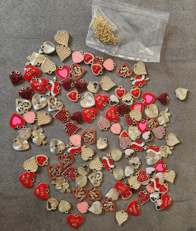 Lot Of Necklace Heart Charms